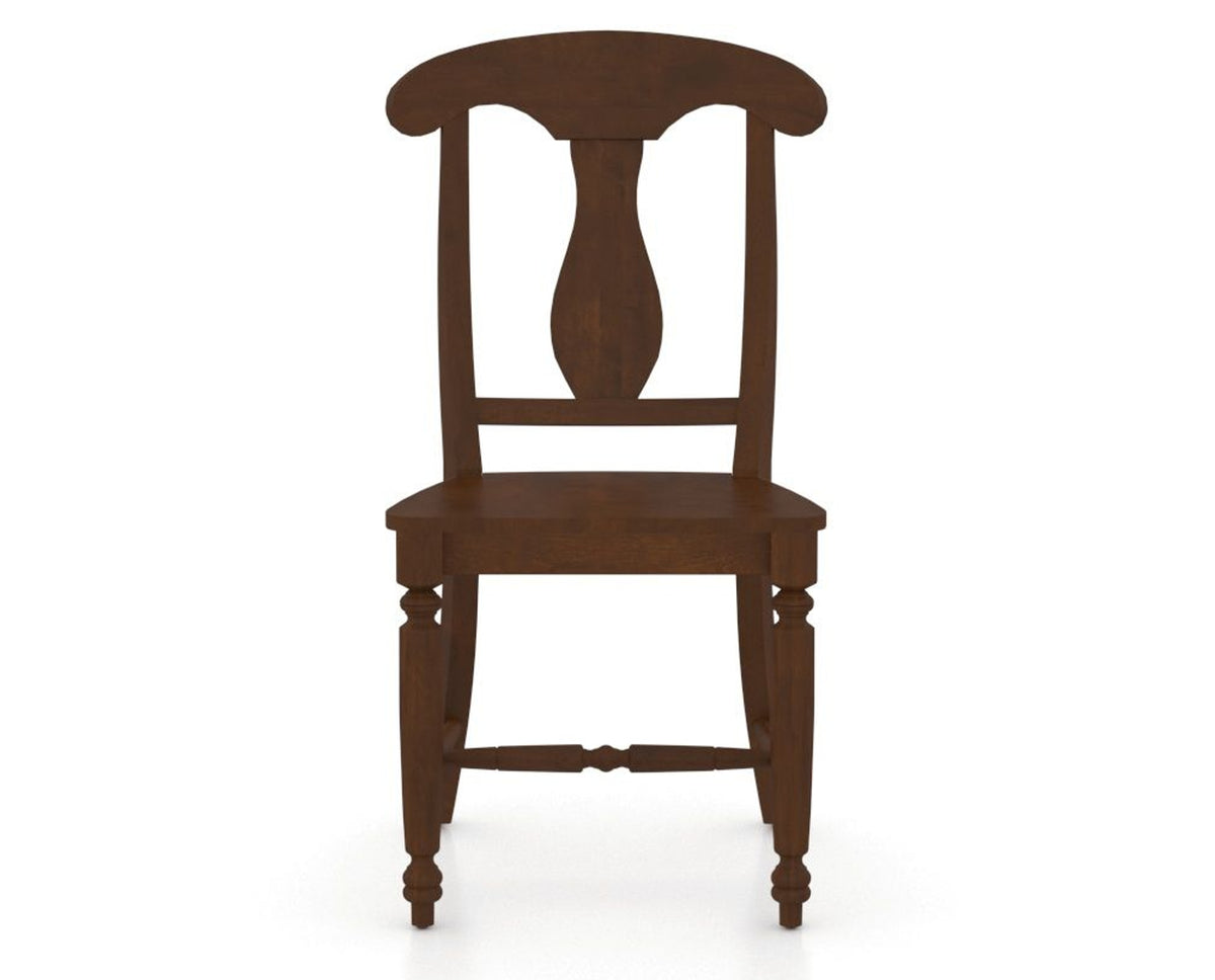 Canadel Dining Chair 0600 in Wood Seat and 19 Cognac Washed, front view