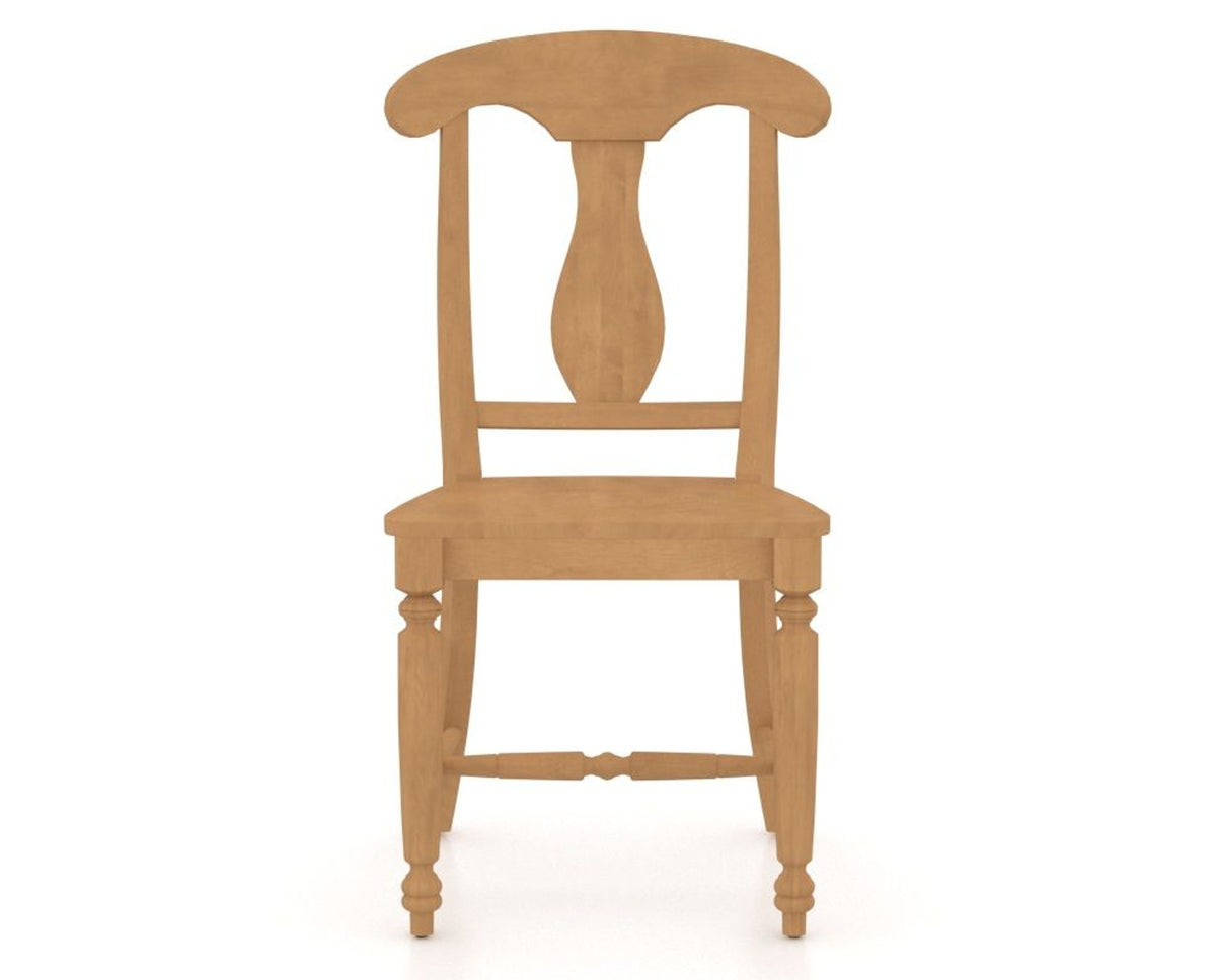 Canadel Dining Chair 0600 in Wood Seat and 20 Caramel Washed, front view