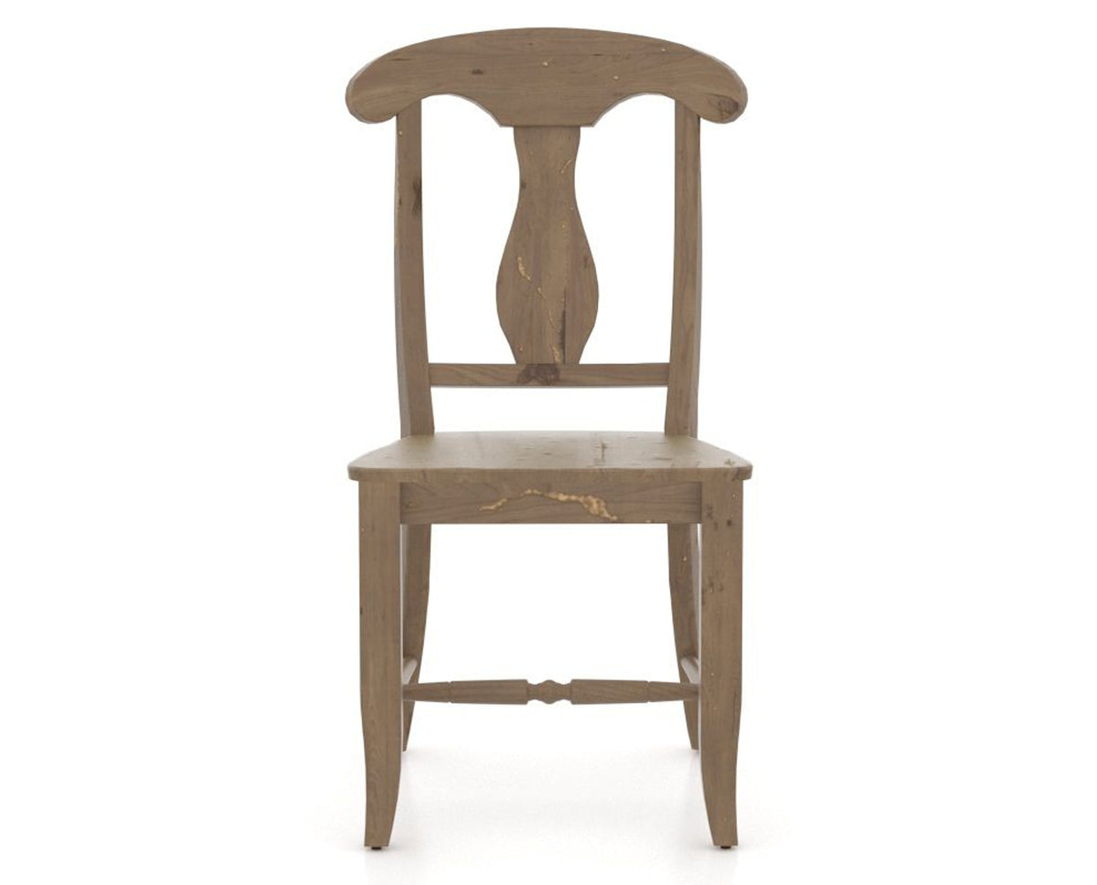 Canadel Champlain Dining Chair 0600 in Wood Seat and 25 Pecan Washed, front view