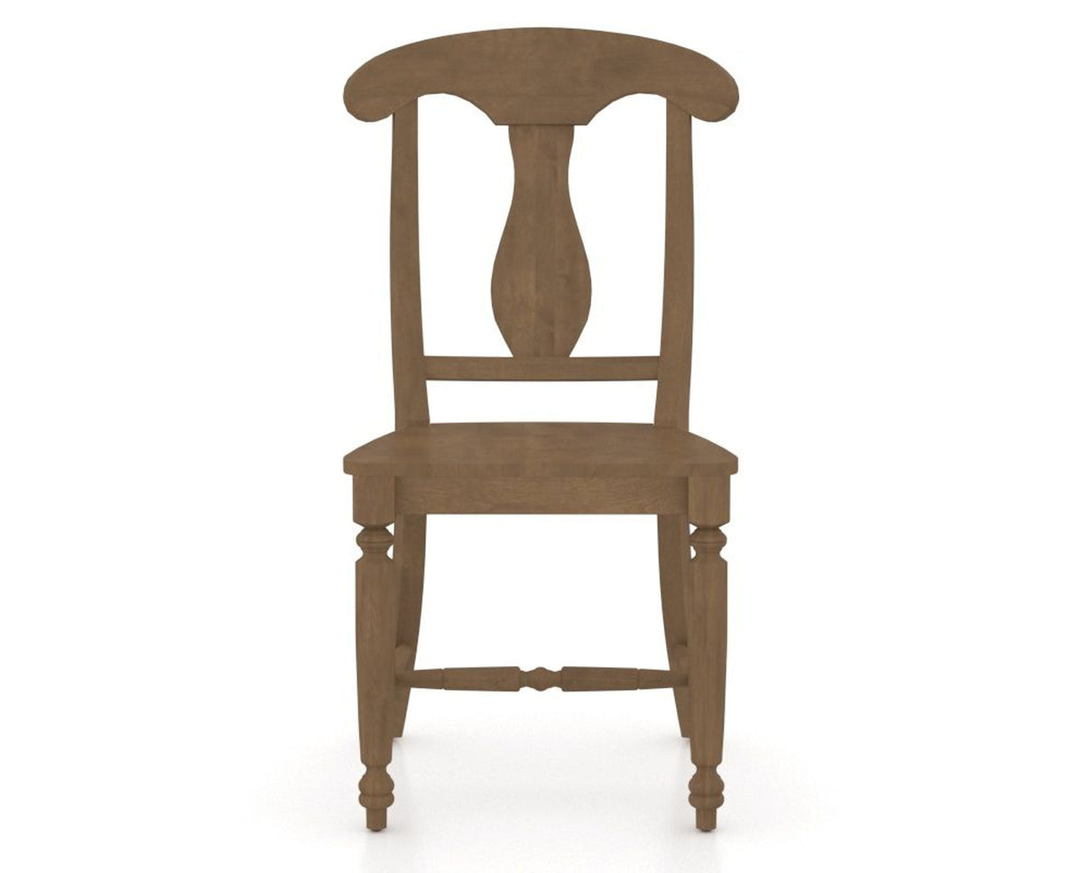 Canadel Dining Chair 0600 in Wood Seat and 25 Pecan Washed, front view