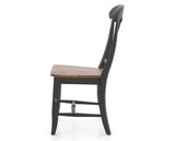 Canadel Champlain Dining Chair 0600 in Wood Seat and 63 Black / 33 Spice Washed, side view
