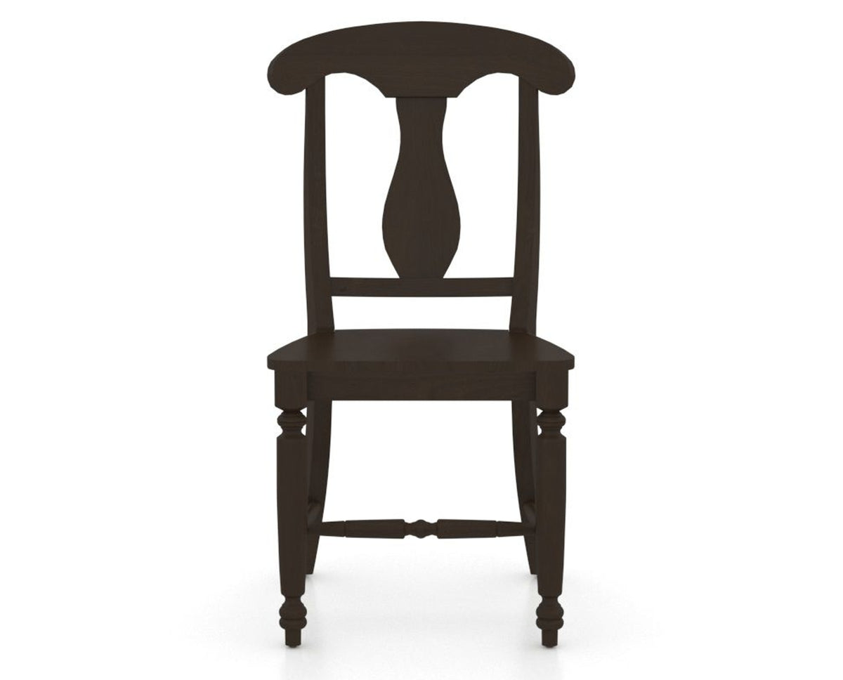 Canadel Dining Chair 0600 in Wood Seat and 59 Davy's Grey, front view