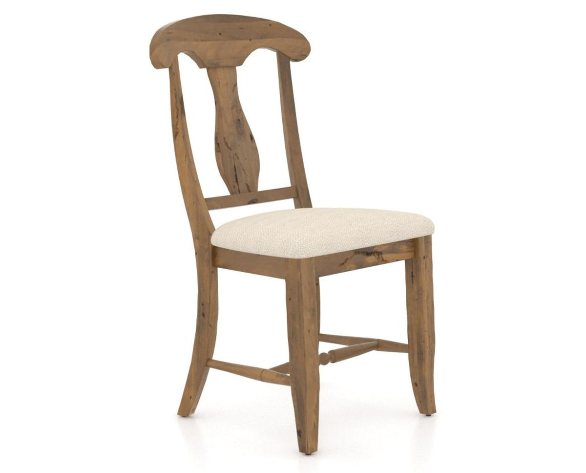 Canadel Champlain Dining Chair 0600 in 6K Sunbrella® and 03 Oak Washed, three-quarter view
