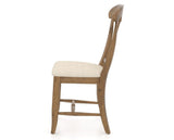 Canadel Champlain Dining Chair 0600 in 6K Sunbrella® and 03 Oak Washed, side view