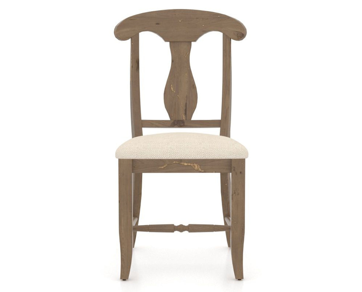 Canadel Champlain Dining Chair 0600 in 6K Sunbrella® and 25 Pecan Washed, front view