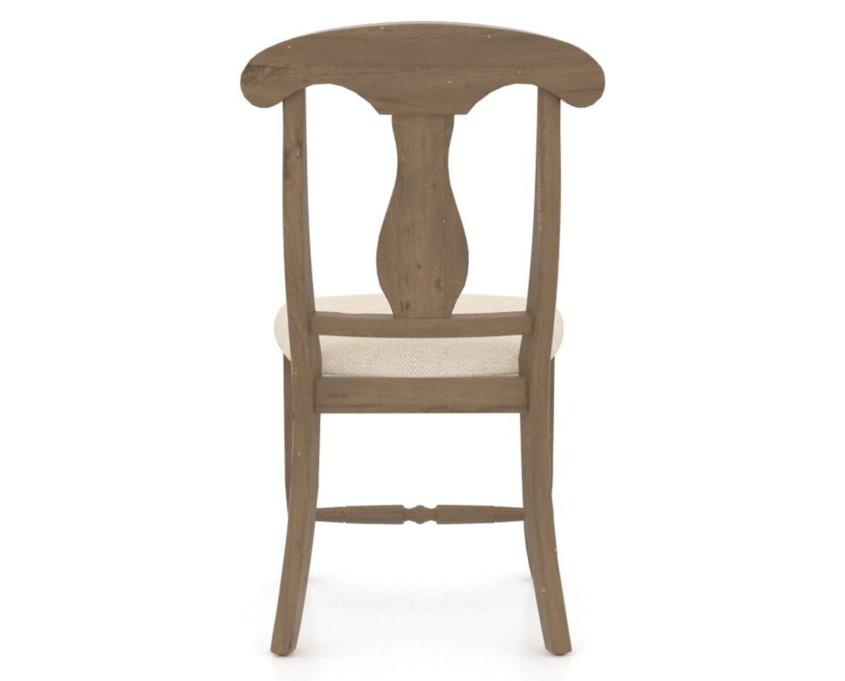 Canadel Champlain Dining Chair 0600 in 6K Sunbrella® and 25 Pecan Washed, back view