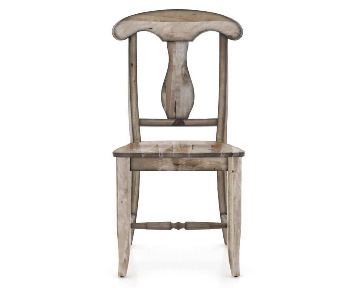 Canadel Champlain Dining Chair 0600 in Wood Seat and 72 Heritage Nature, front view