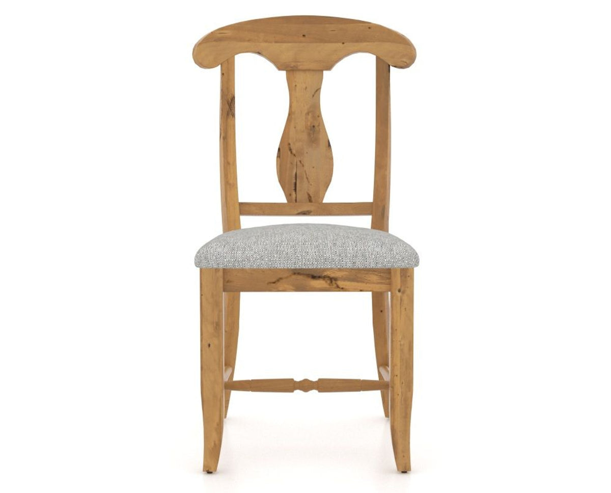 Canadel Champlain Dining Chair 0600 in 7C Fabric and 01 Honey Washed, front view