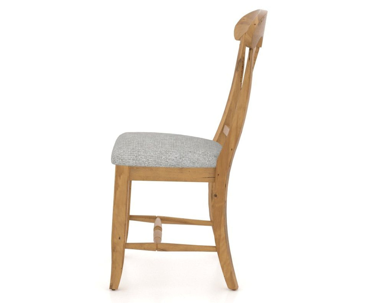 Canadel Champlain Dining Chair 0600 in 7C Fabric and 01 Honey Washed, side view
