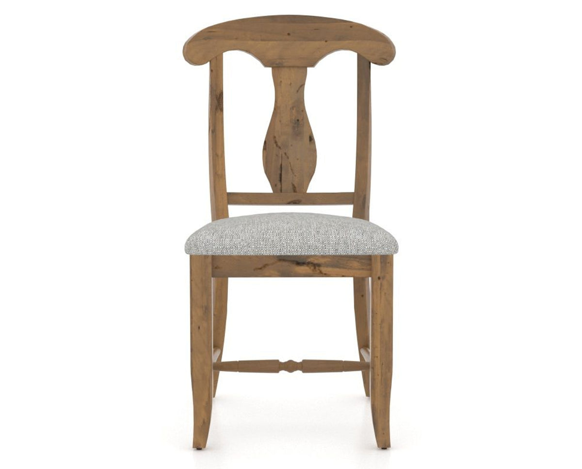 Canadel Champlain Dining Chair 0600 in 7C Fabric and 03 Oak Washed, front view