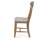 Canadel Champlain Dining Chair 0600 in 7C Fabric and 03 Oak Washed, side view