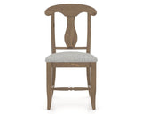 Canadel Champlain Dining Chair 0600 in 7C Fabric and 25 Pecan Washed, front view