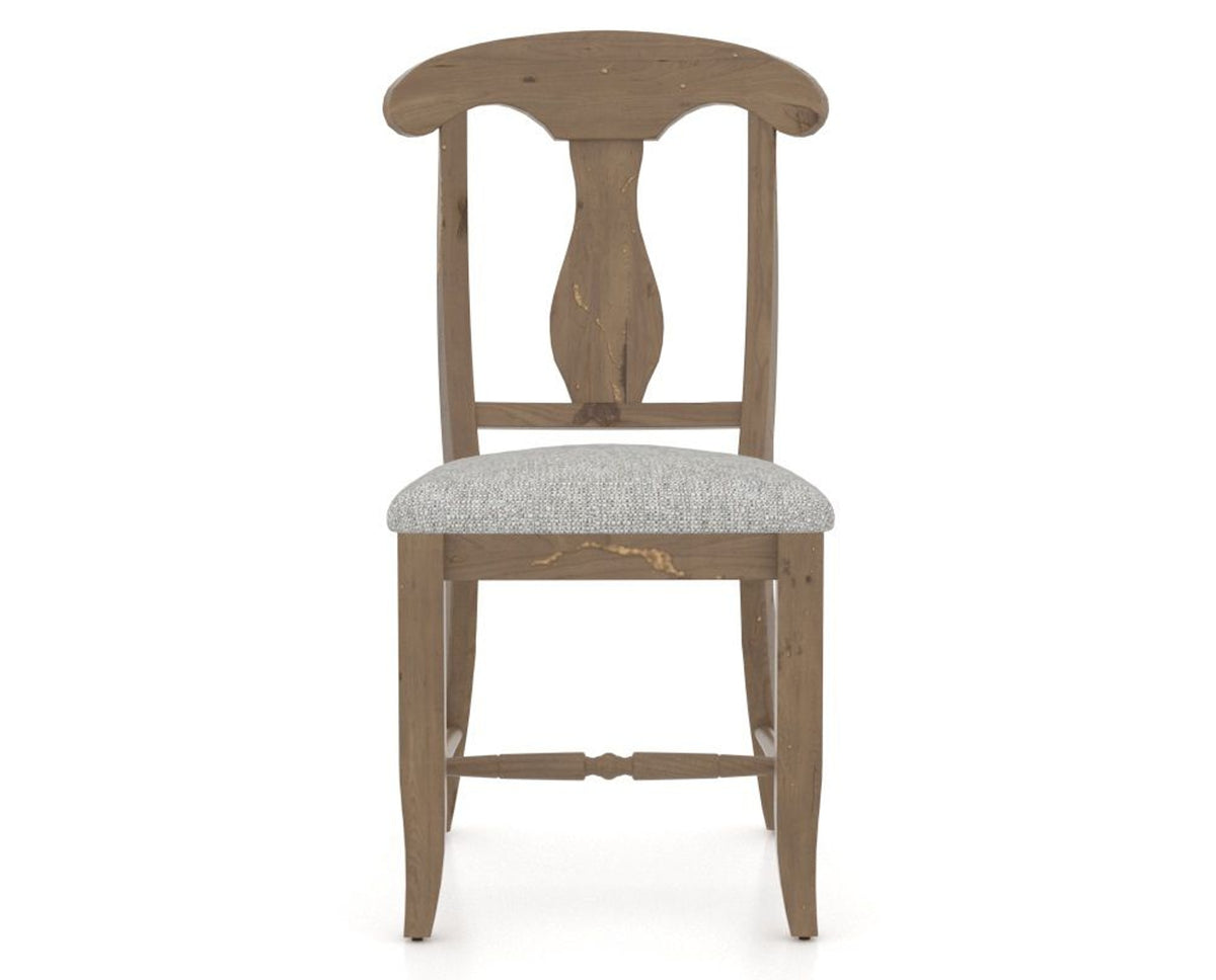 Canadel Champlain Dining Chair 0600 in 7C Fabric and 25 Pecan Washed, front view