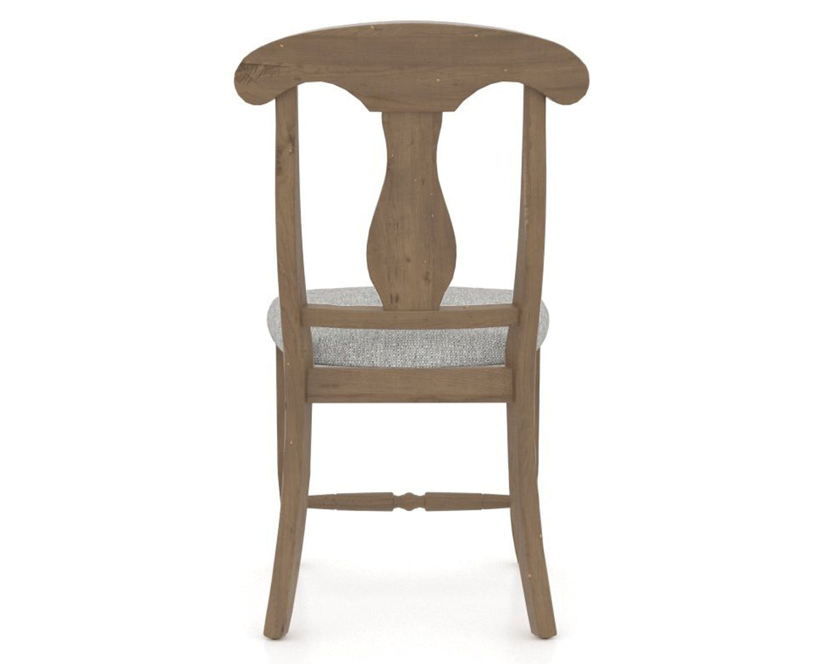 Canadel Champlain Dining Chair 0600 in 7C Fabric and 25 Pecan Washed, back view