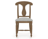 Canadel Dining Chair 0600 in 7C Fabric and 25 Pecan Washed, front view