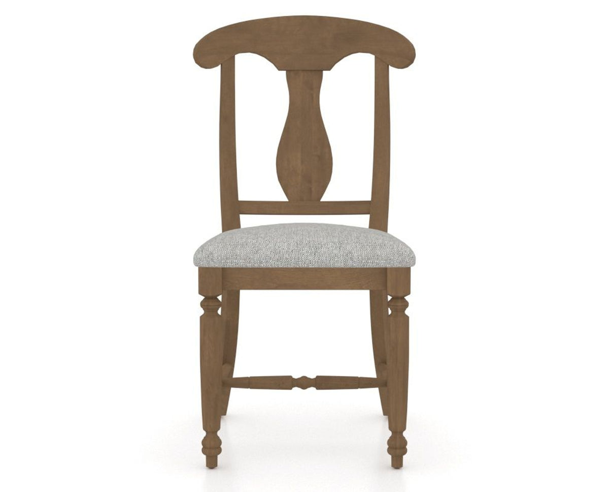 Canadel Dining Chair 0600 in 7C Fabric and 25 Pecan Washed, front view