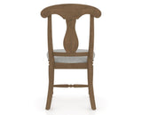 Canadel Dining Chair 0600 in 7C Fabric and 25 Pecan Washed, back view