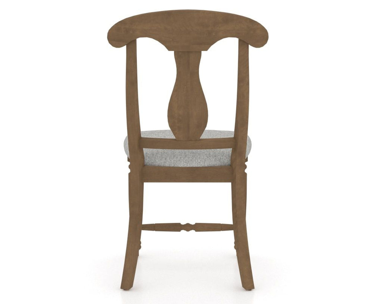 Canadel Dining Chair 0600 in 7C Fabric and 25 Pecan Washed, back view