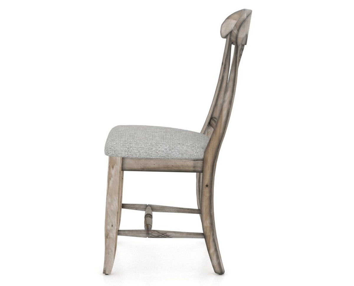 Canadel Champlain Dining Chair 0600 in 7C Fabric and 72 Heritage Nature, side view