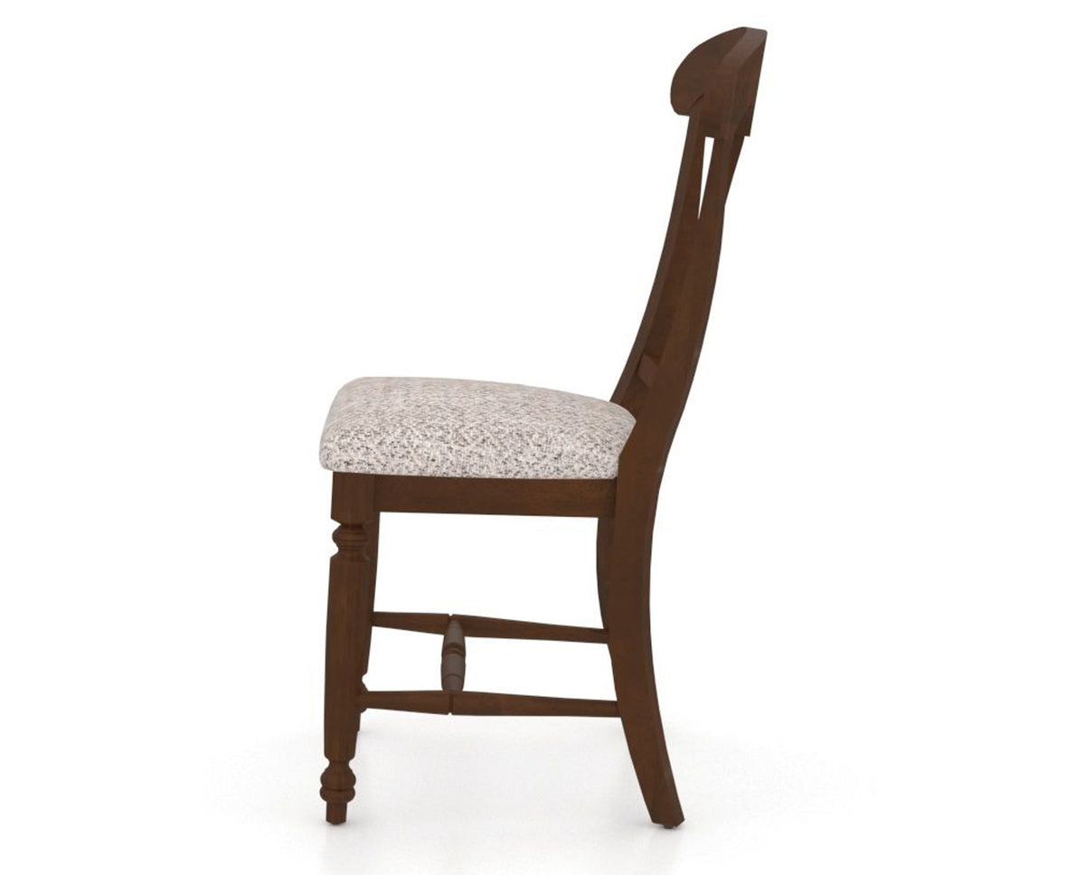 Canadel Dining Chair 0600 in FP Crypton® and 19 Cognac Washed, side view