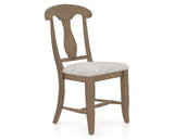 Canadel Champlain Dining Chair 0600 in FP Crypton® and 25 Pecan Washed, three-quarter view