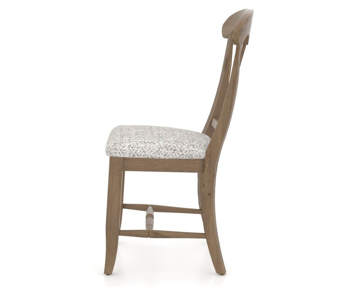 Canadel Champlain Dining Chair 0600 in FP Crypton® and 25 Pecan Washed, side view