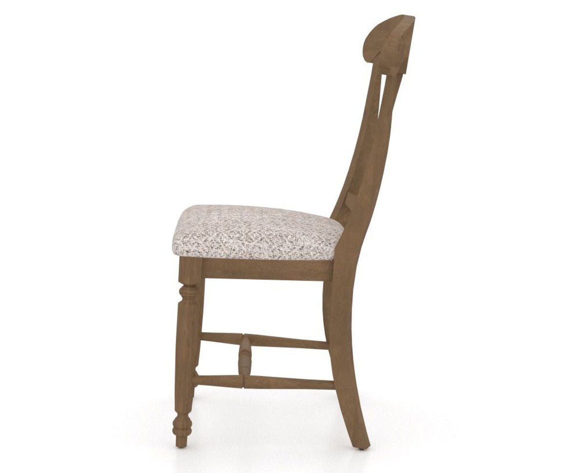 Canadel Dining Chair 0600 in FP Crypton® and 25 Pecan Washed, side view