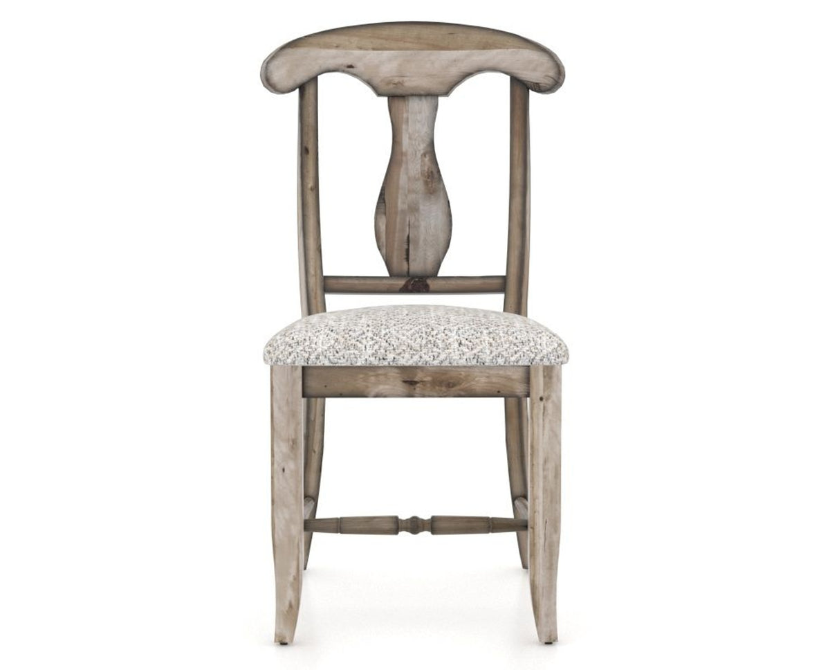Canadel Champlain Dining Chair 0600 in FP Crypton® and 72 Heritage Nature, front view