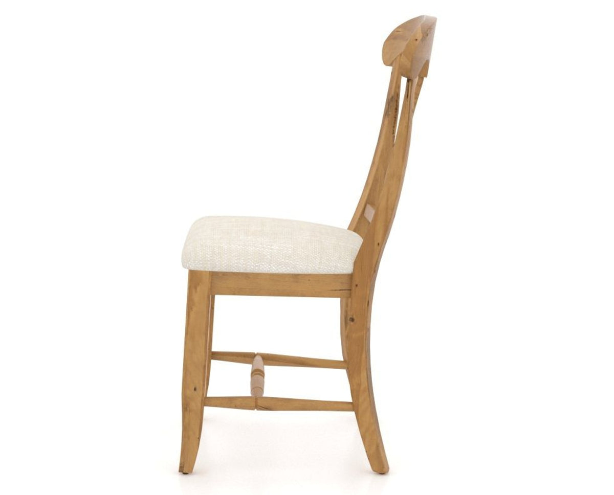 Canadel Champlain Dining Chair 0600 in FT InsideOut® and 01 Honey Washed, side view