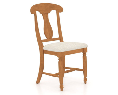 Canadel Dining Chair 0600 in FT InsideOut® and 01 Honey Washed, three-quarter view