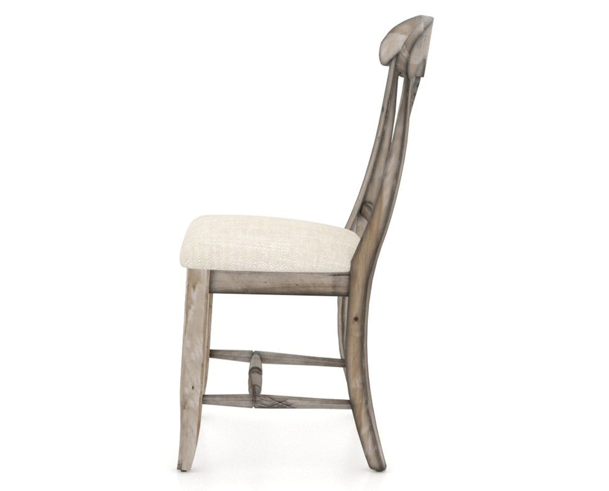 Canadel Champlain Dining Chair 0600 in FT InsideOut® and 72 Heritage Nature, side view