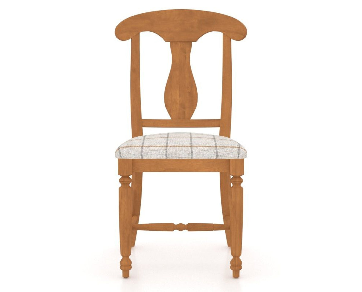 Canadel Dining Chair 0600 in OZ Fabric and 01 Honey Washed, front view