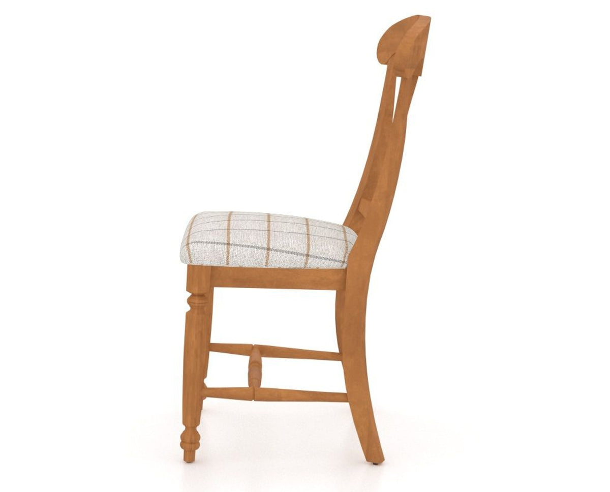 Canadel Dining Chair 0600 in OZ Fabric and 01 Honey Washed, side view