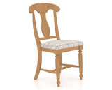 Canadel Dining Chair 0600 in OZ Fabric and 20 Caramel Washed, three-quarter view