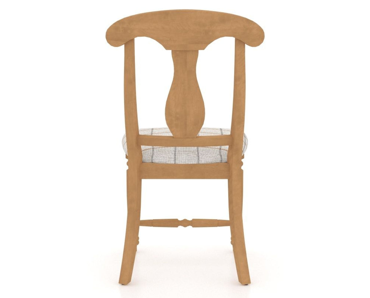 Canadel Dining Chair 0600 in OZ Fabric and 20 Caramel Washed, back view