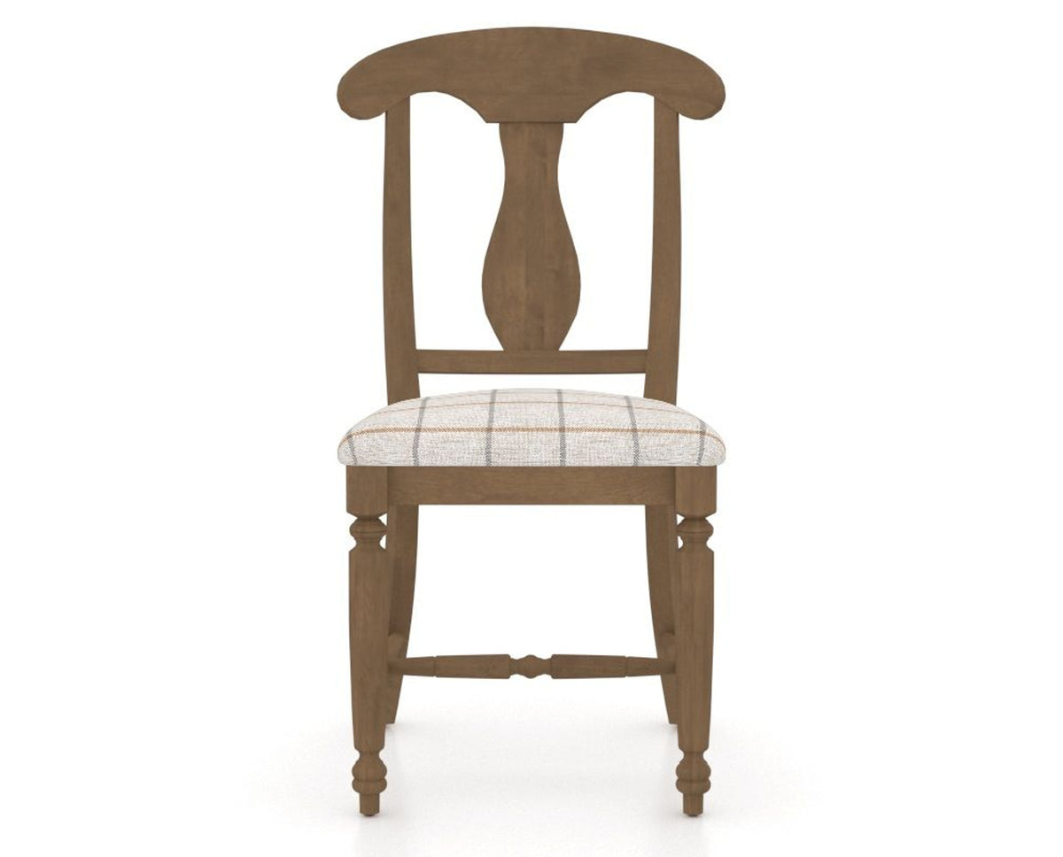 Canadel Dining Chair 0600 in OZ Fabric and 25 Pecan Washed, front view
