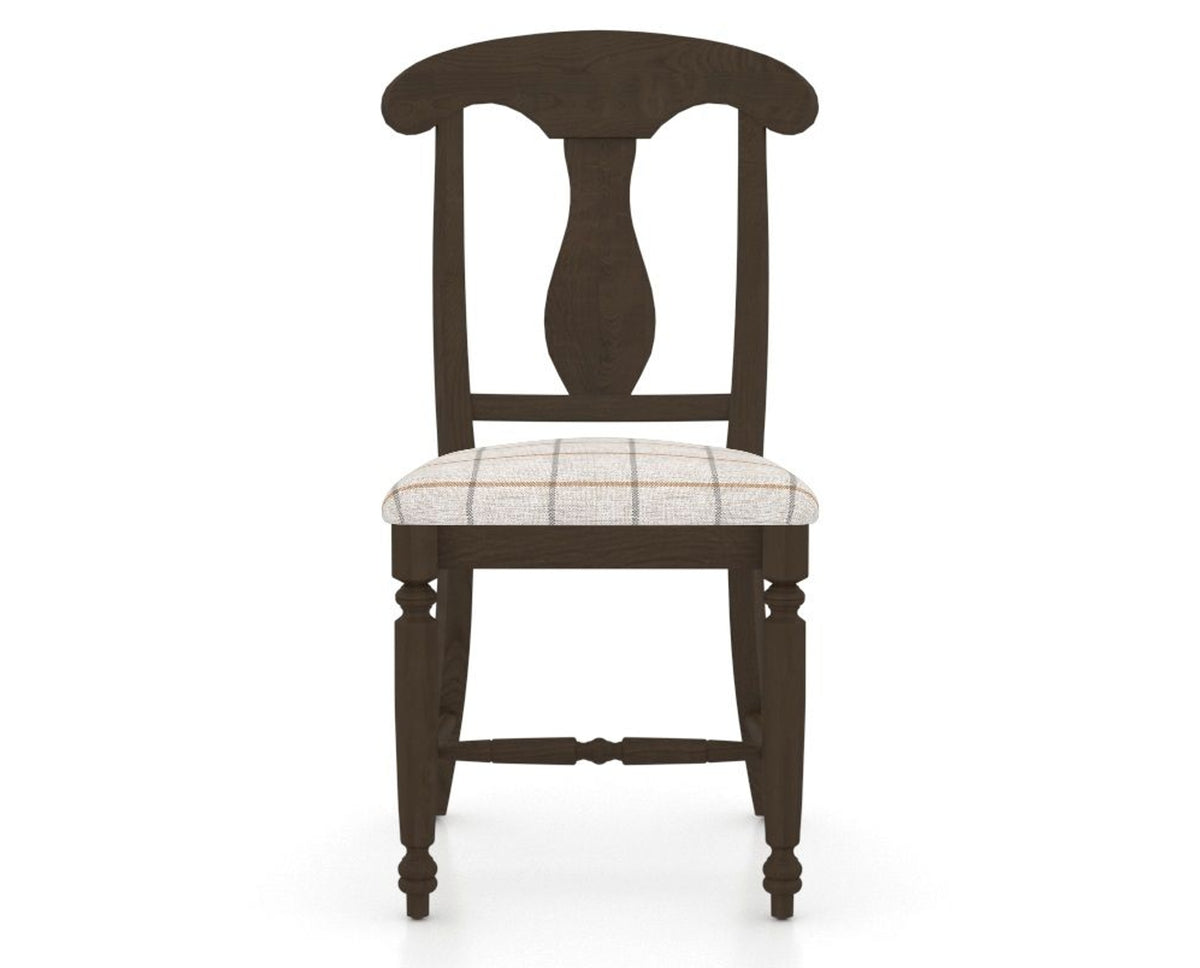 Canadel Dining Chair 0600 in OZ Fabric and 29 Hazelnut Washed, front view