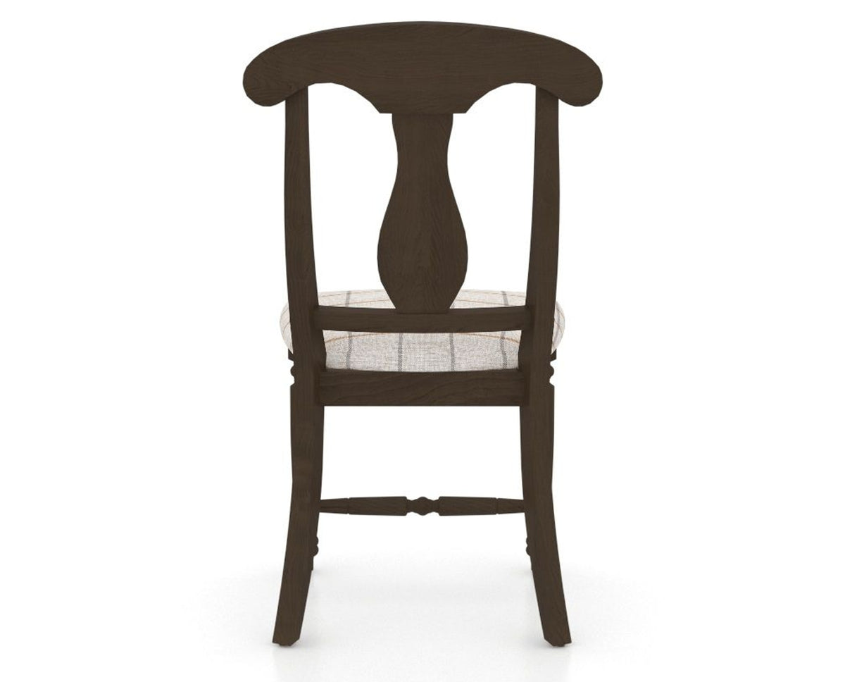 Canadel Dining Chair 0600 in OZ Fabric and 29 Hazelnut Washed, back view