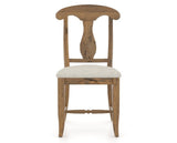 Canadel Champlain Dining Chair 0600 in TB Fabric and 03 Oak Washed, front view