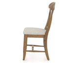 Canadel Champlain Dining Chair 0600 in TB Fabric and 03 Oak Washed, side view