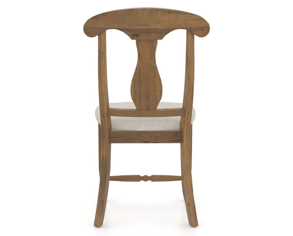 Canadel Champlain Dining Chair 0600 in TB Fabric and 03 Oak Washed, back view