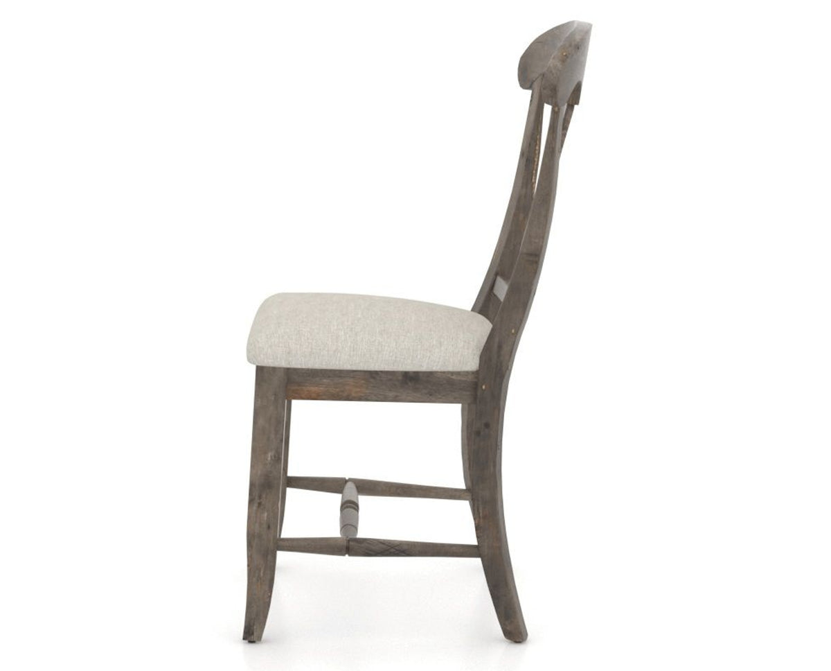 Canadel Champlain Dining Chair 0600 in TB Fabric and 08 Shadow, side view