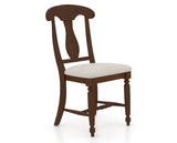 Canadel Dining Chair 0600 in TB Fabric and 19 Cognac Washed, three-quarter view