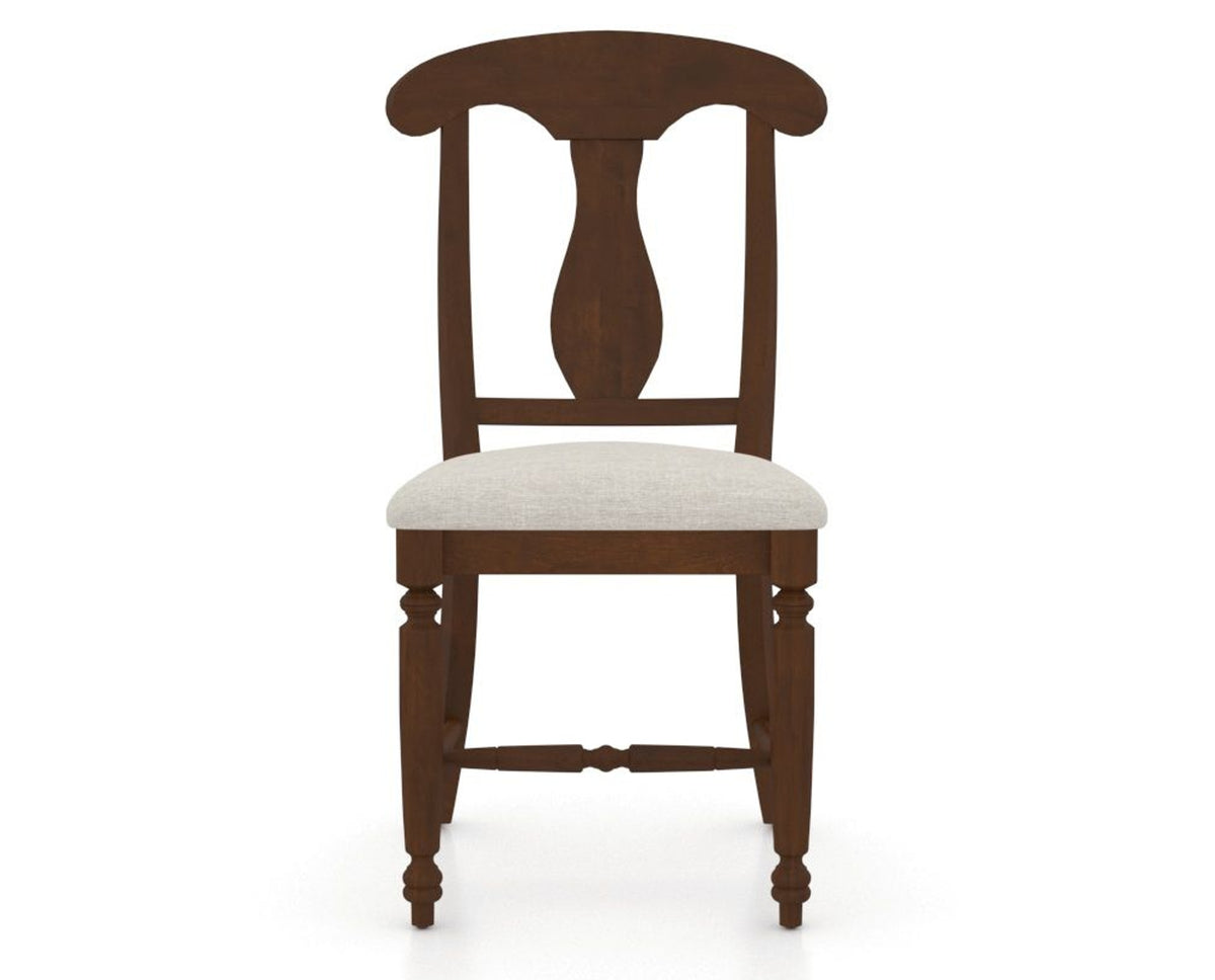Canadel Dining Chair 0600 in TB Fabric and 19 Cognac Washed, front view