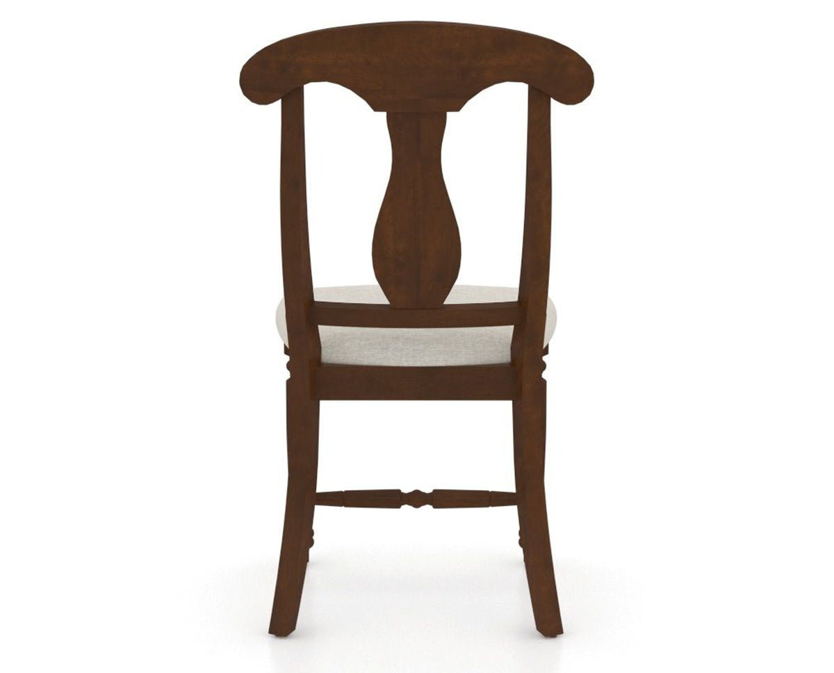 Canadel Dining Chair 0600 in TB Fabric and 19 Cognac Washed, back view