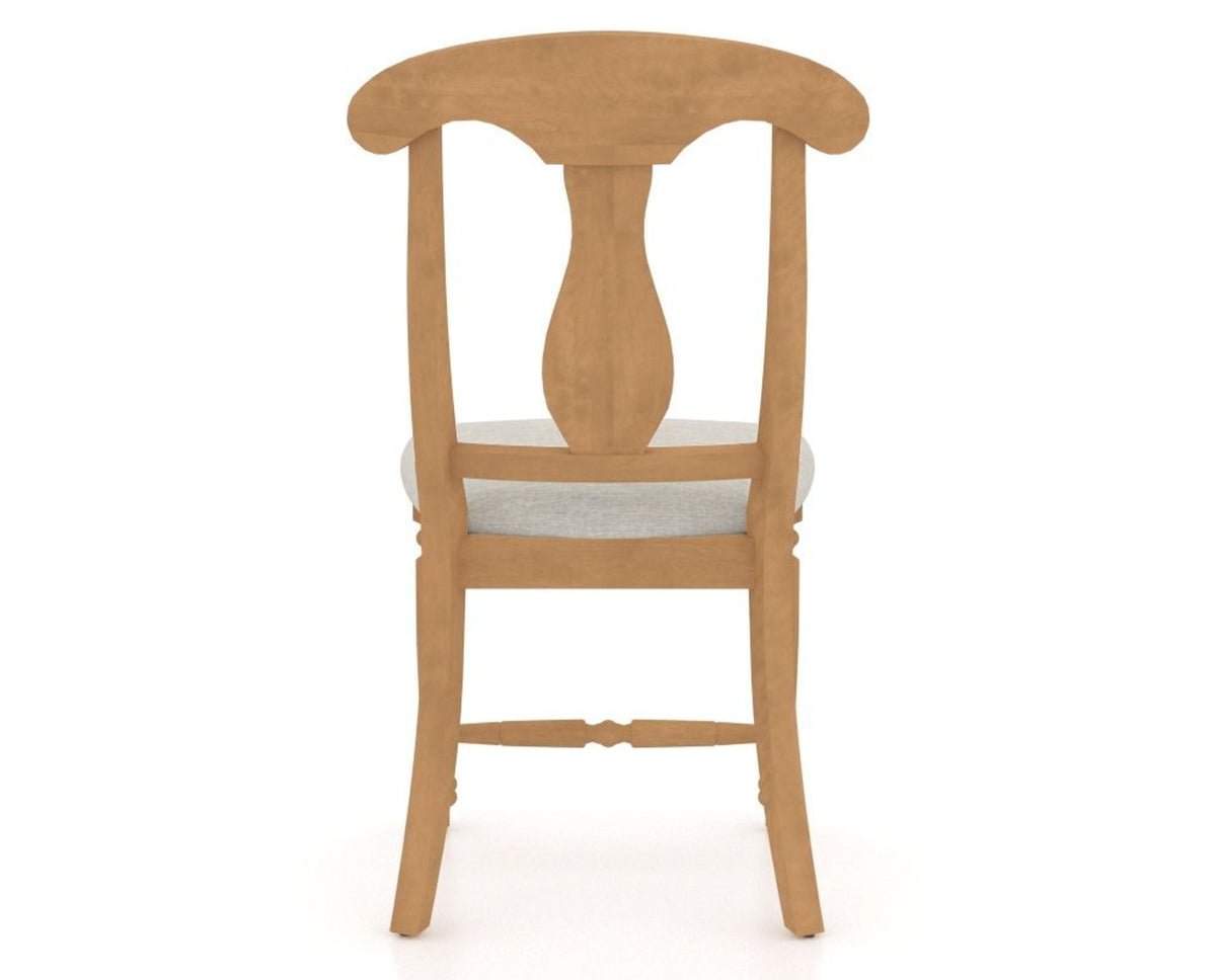 Canadel Dining Chair 0600 in TB Fabric and 20 Caramel Washed, back view