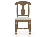 Canadel Dining Chair 0600 in TB Fabric and 25 Pecan Washed, front view