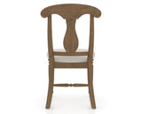 Canadel Dining Chair 0600 in TB Fabric and 25 Pecan Washed, back view