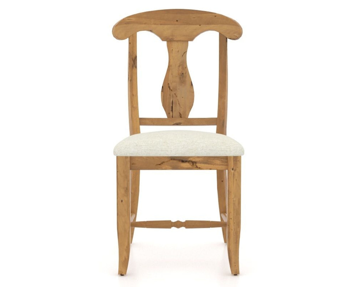 Canadel Champlain Dining Chair 0600 in TW Fabric and 01 Honey Washed, front view