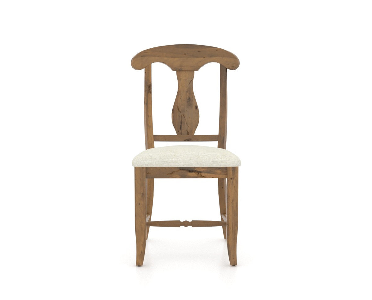 Canadel Champlain Dining Chair 0600 in Oak Washed and Fabric TW, front view